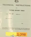 SIP-SIP PI-3, Tilting Rotary Table, Technical Instructions Manual-PI-3-01